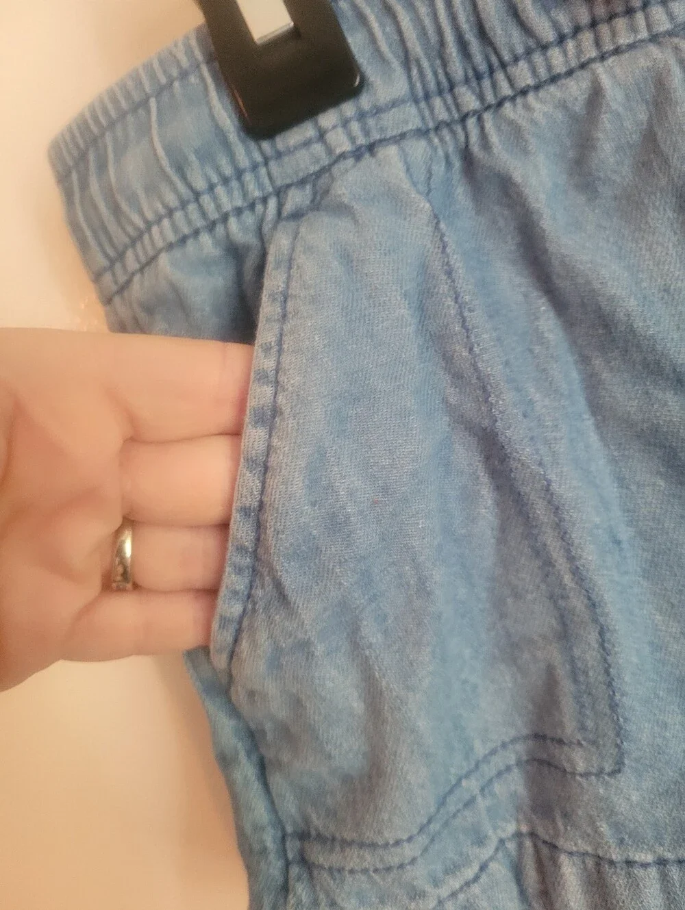 Old Navy Light Blue Denim-Style Elastic Waist Shorts